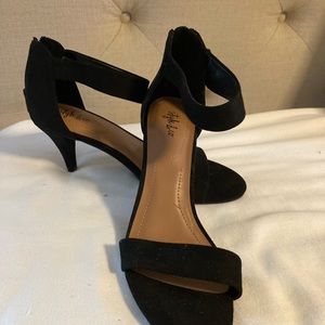Black suede ankle strap sandal